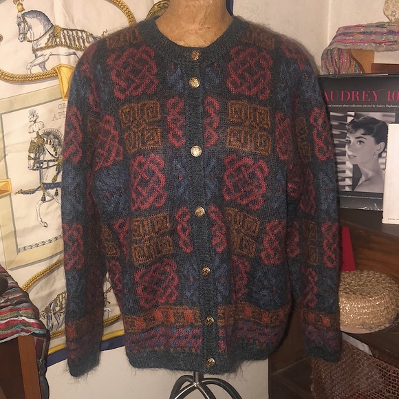 edinburgh Sweaters Vintage Mohair Blend Cardigan Sweater By